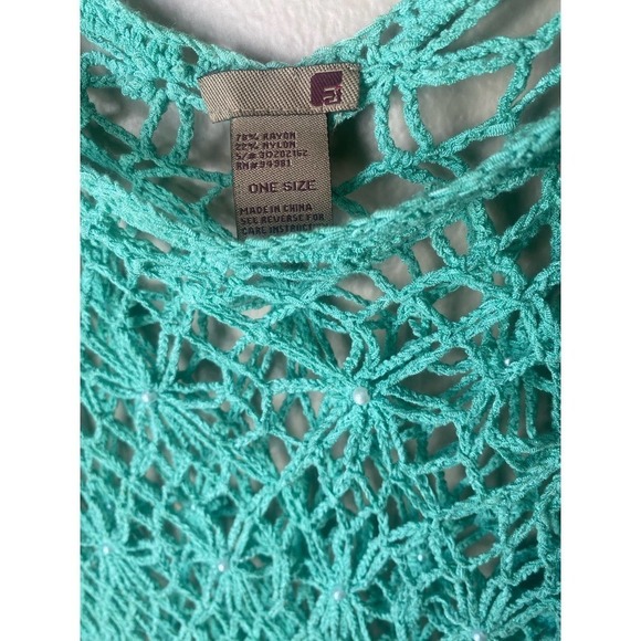 Vintage Y2K Crochet Knitted Boho Swimsuit Cover Up Sarong - Picture 6 of 8